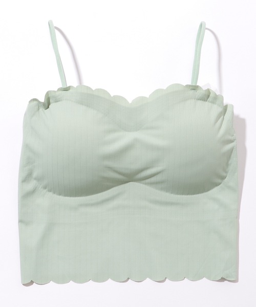Lace Ladies キャミソール カップ付き コンパクト スカラップ