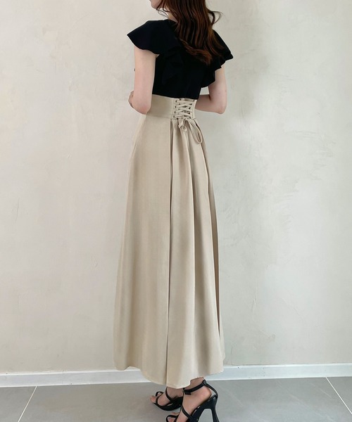 ルネ Rene ツイードワンピース ×TISSUE スクエアネック 34 レッド 赤