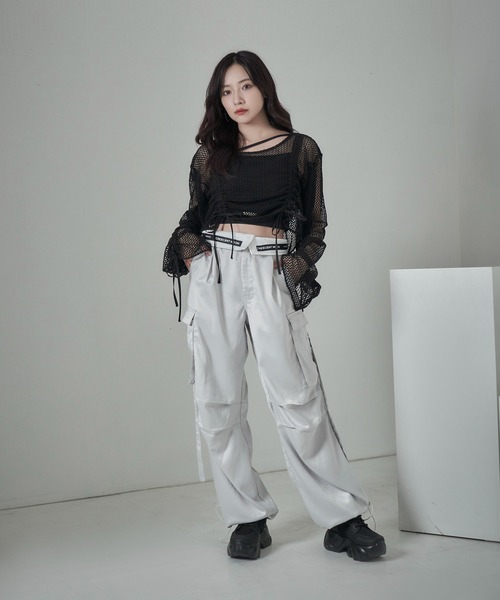 トップス kurobee  S ANDGEEBEE（アンジービー） ドロストメッシュトップス レディース