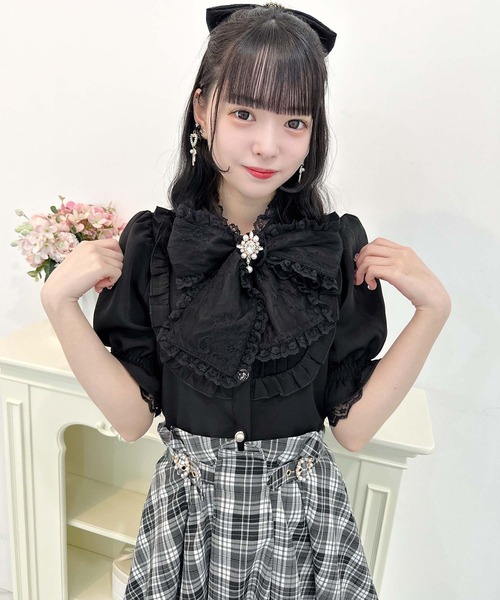 ROJITA（ロジータ） シャツ ブラウス レーシーリボン半袖ブラウス