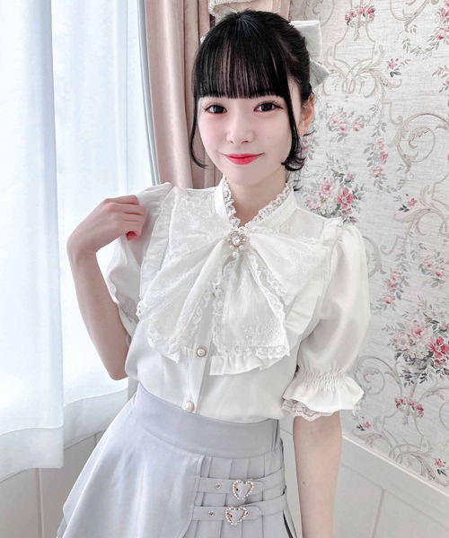 【完売品】ロジータ レーシーリボン半袖ブラウス ブラック RO5760EW04765_8_l.jpg