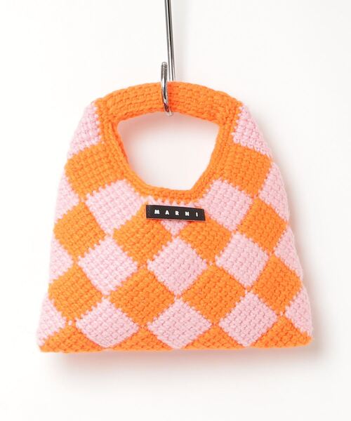 chika 美品 正規品MARNI カゴバッグ マルニ トートバッグ かごバッグ カゴ レディース オレンジ