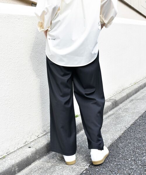 le.coeur blanc パンツ サイドベルトタックワイドパンツ