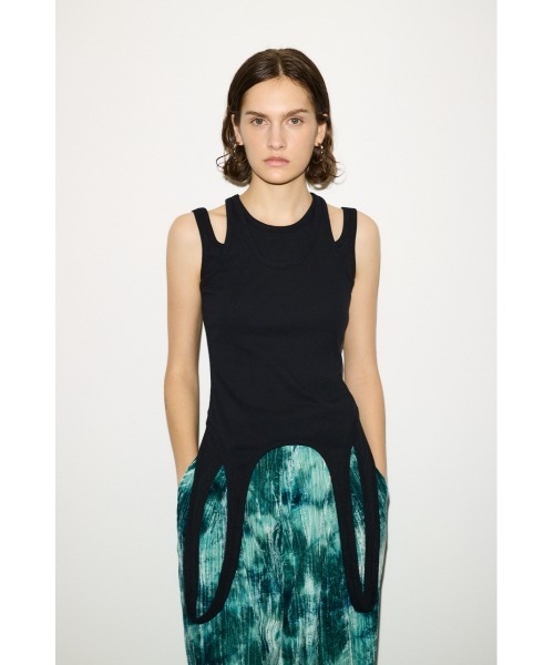 タンクトップ ノースリーブ THROW LAYERED HOLE TANK TOPS レイヤード ホール タンク トップス レディース THROW by SLY タンクトップ ノースリーブ LAYERED HOLE TANK