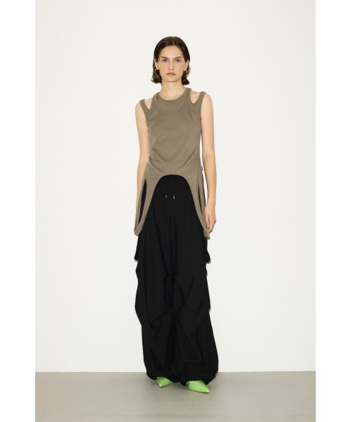 タンクトップ ノースリーブ THROW LAYERED HOLE TANK TOPS レイヤード ホール タンク トップス レディース THROW by SLY タンクトップ ノースリーブ LAYERED HOLE TANK
