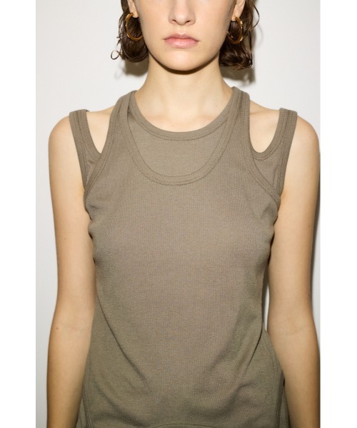 タンクトップ ノースリーブ THROW LAYERED HOLE TANK TOPS レイヤード ホール タンク トップス レディース THROW by SLY タンクトップ ノースリーブ LAYERED HOLE TANK