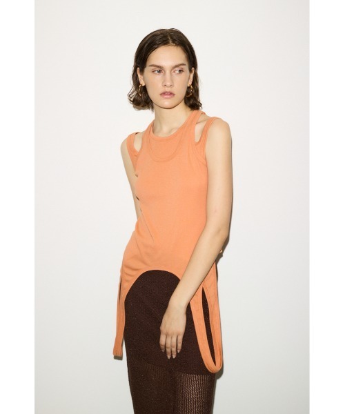 THROW by SLY タンクトップ ノースリーブ LAYERED HOLE TANK