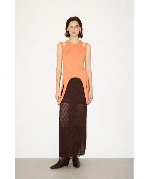 タンクトップ ノースリーブ THROW LAYERED HOLE TANK TOPS レイヤード ホール タンク トップス レディース THROW by SLY タンクトップ ノースリーブ LAYERED HOLE TANK