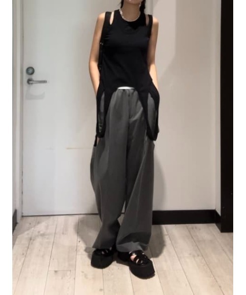 THROW by SLY タンクトップ ノースリーブ LAYERED HOLE TANK