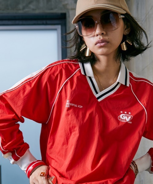 tシャツ  衿付ナイロンプルオーバー 「大きいサイズ有」GEVS. レディース GEVS. tシャツ 衿付ナイロンプルオーバー 「大きいサイズ有