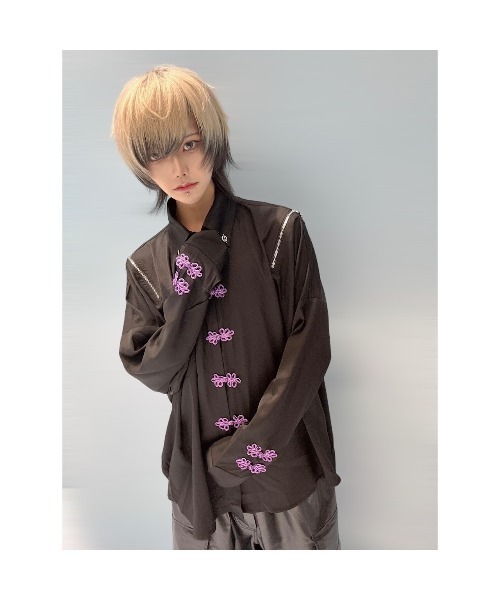 PSYNYXX シャツ チェーンチャイナZIPシャツ メンズ レディース 