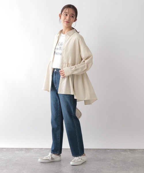 【PREMIUM】【最高級★LUXURY STYLE】【全2色】タイポイント長袖ブラウス　アイボリー ピンク【wini-t4704top】( vdh )(250128) Oversized Long Sleeve Shirt in Vince Products Women | Vince