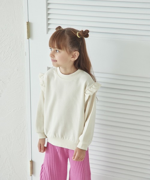 pairmanon（ペアマノン） トレーナー 裏毛 袖フリル 長袖トレーナー