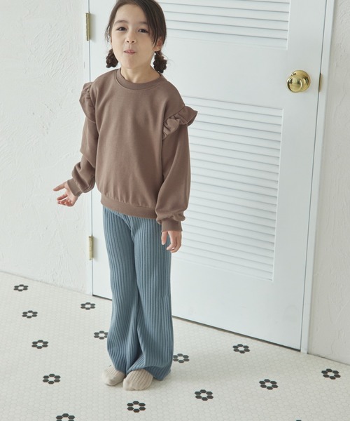 R♡MAM pairmanon（ペアマノン） トレーナー 裏毛 袖フリル 長袖トレーナー