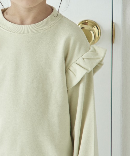 pairmanon トレーナー 裏毛 袖フリル 長袖トレーナー キッズ