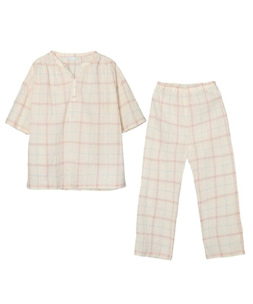 キッドブルー　ロングパンツ　ルームパンツ　M　ボーダー b80knbk554.jpg