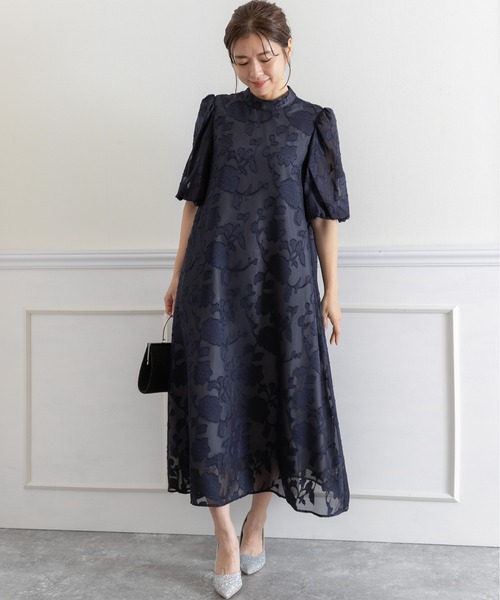 ドレス 卒業式 結婚式 オケージョン 細見え Ａラインロングドレス|ボリューム袖 体型カバー (S，M，L，XL)の画像