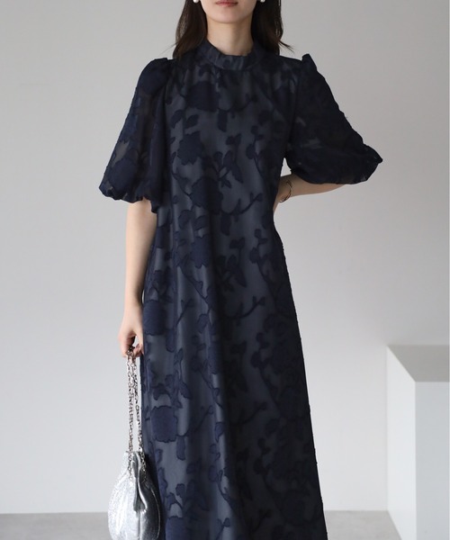 本日限定★PREFERIR オケージョンドレス Aライン ボリューム袖 妊婦 L PREFERIR（プレフェリール） パーティードレス ドレス 卒業式 結婚式