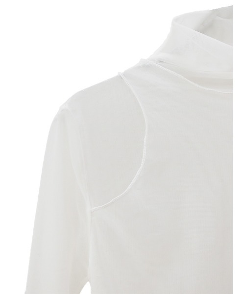 Dolce シャイニーシースルー/white/長袖ハイネックトップス STYLEBLOCK Tシャツ カットソー シアートップス ハイネック