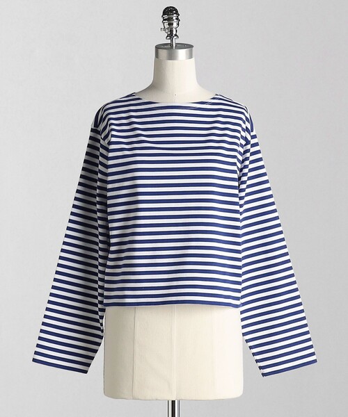 tシャツ 「LOEFF」コットン ボーダー Tシャツ レディース