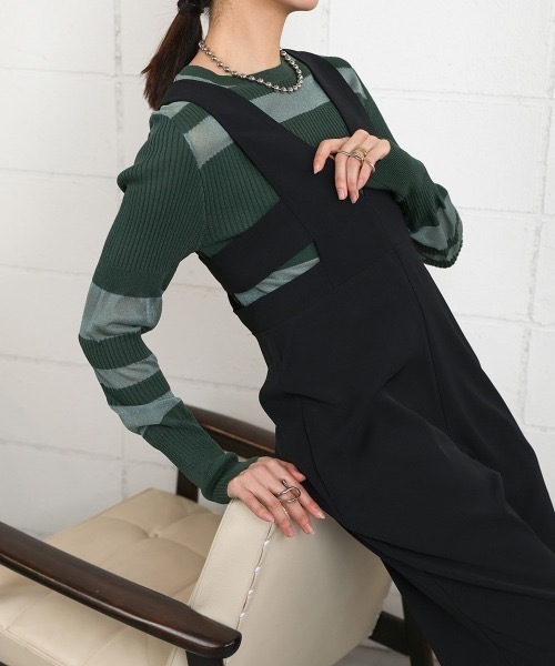 ニット セーター 「CIEL'AIR」IRREGULAR SHEER TOPS レディース