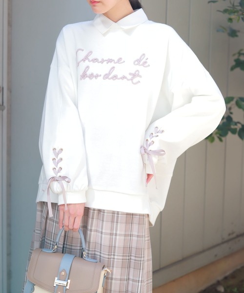 axes femme（アクシーズ ファム） tシャツ アソート刺繍編上げ