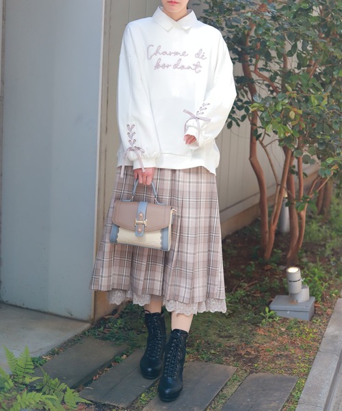 axes femme（アクシーズ ファム） tシャツ アソート刺繍編上げ