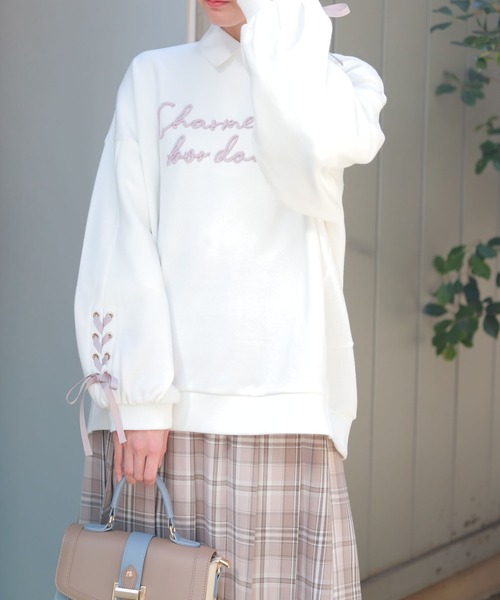 axes femme（アクシーズ ファム） tシャツ アソート刺繍編上げ