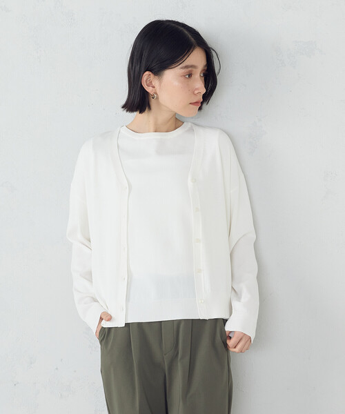 SLOBE IENAカーディガン コットンシルク2wayカーディガン レディース セール】コットンシルク2wayカーディガン（カーディガン/ボレロ
