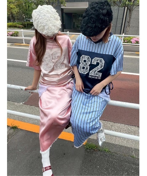 WC スカート 「2点セット」シアーエプロンセットサテンロングスカート
