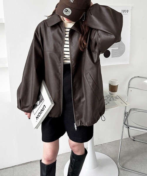 「GeeRA」 ブルゾン MEDIUM ブラウン レディース_画像3