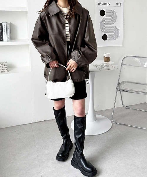 「GeeRA」 ブルゾン MEDIUM ブラウン レディース_画像4