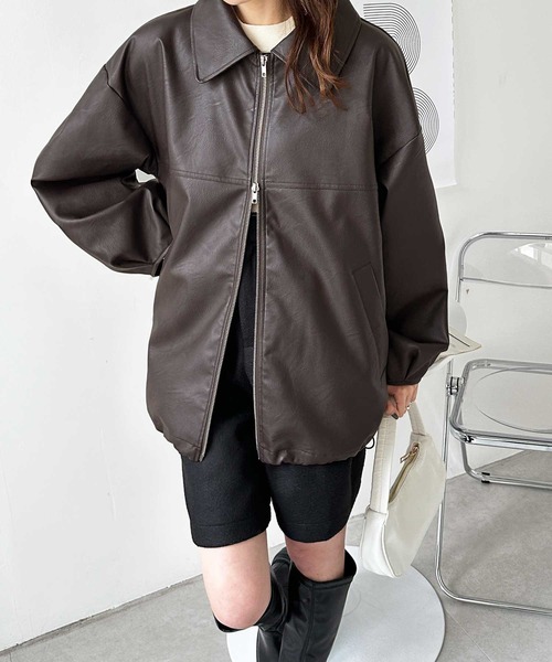 「GeeRA」 ブルゾン MEDIUM ブラウン レディース_画像6
