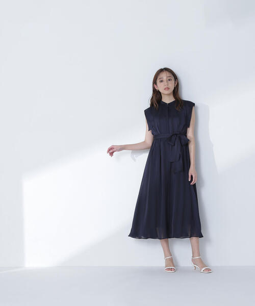 NATURAL BEAUTY BASIC ワンピース シャドーストライプフレア