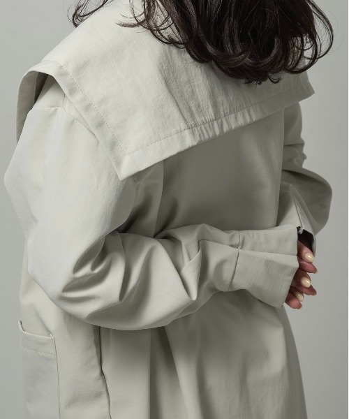 lawgy ビッグカラーアクセントボタントレンチ lawgy トレンチコート コート big collar accent button trench