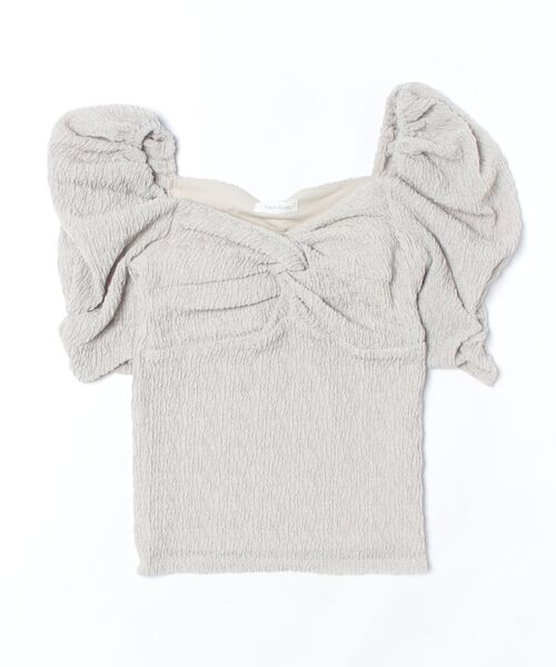 【CASA FLINE】カップ付アップサイクルギャザートップス カップ付アップサイクルギャザートップス（Tシャツ/カットソー）｜CASA