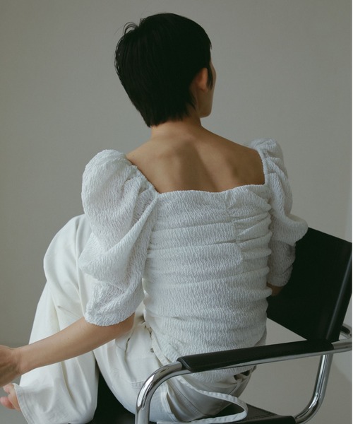 カーサフライン カップ付アップサイクルギャザートップス CASA FLINE｜カップ付アップサイクルギャザートップス | Rakuten