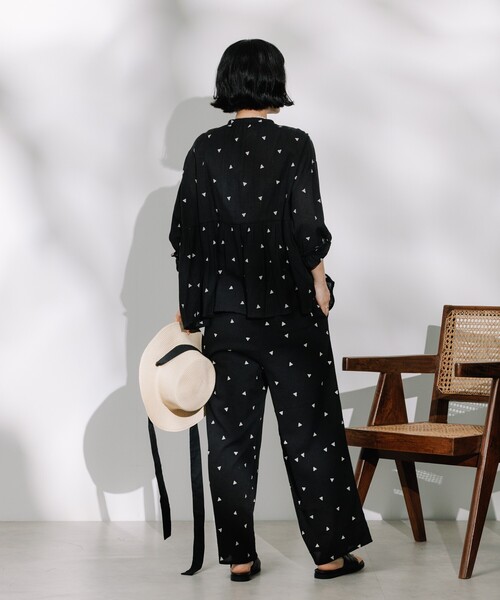 FREAK'S STORE パンツ インド 幾何学 刺繍イージーパンツ