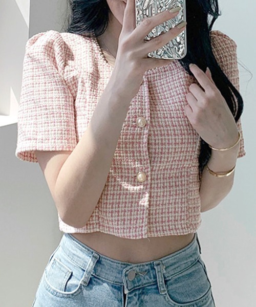 Rene ツイード 半袖ジャケット 36 トップス - メルカリ