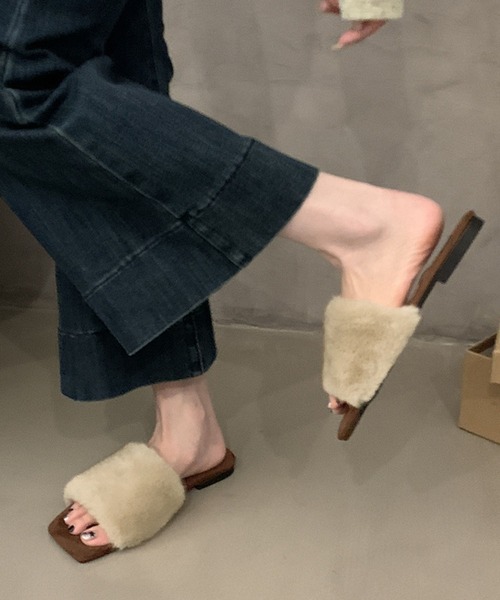 Kuroba サンダル ファーサンダル レディース : ZOZOTOWN Yahoo