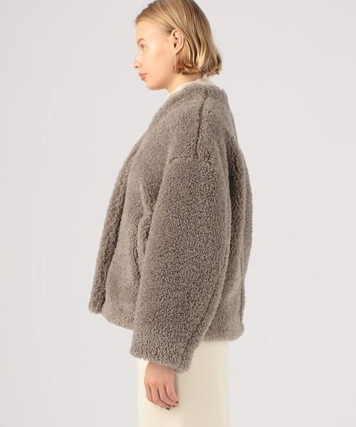 BALLSEY ノーカラー ベージュ ジャケット BALLSEY ノーカラー ベージュ