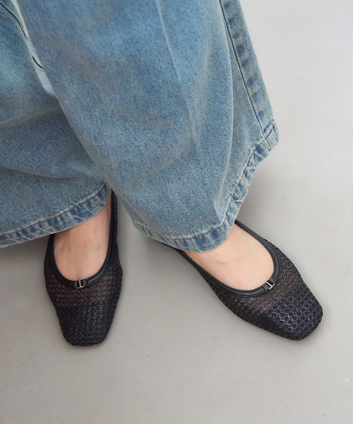 LE TALON バレエシューズ パンプス フロントメタルメッシュ