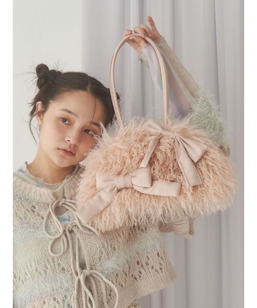 merry jenny（メリージェニー） ボストンバッグ ribbonフェイクファー