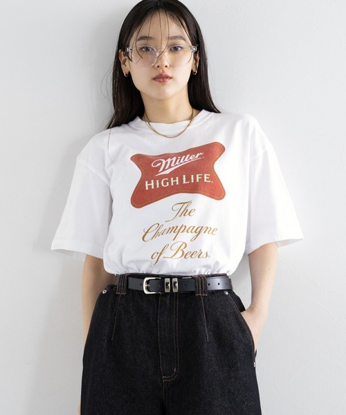 tシャツ GOOD ROCK SPEED/BEERプリントTシャツ レディース