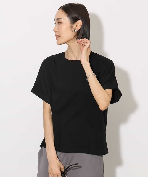 tシャツ 「接触冷感」ロールアップスリーブカットソー レディース