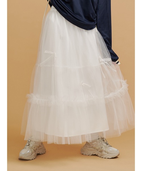jouetie（ジュエティ） スカート チュールリボンロングスカート