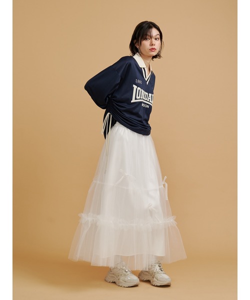 jouetie（ジュエティ） スカート チュールリボンロングスカート