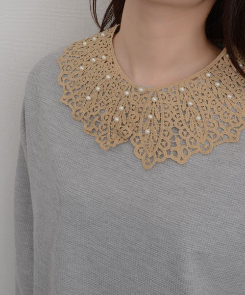 The Soloist 20AW ラペルパーツ つけ襟 ベージュ VIBGYOR Women つけ襟 付け襟 「resonance」パール アースカラー