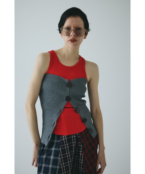 ニット セーター Front button knit bustier　　フロントボタンニットビスチェ レディース