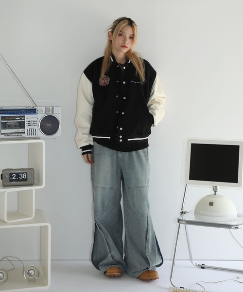 MSG」 スタジャン L ブラック×ブラック メンズ : ZOZOTOWN Yahoo!店